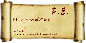 Pitz Erzsébet névjegykártya
